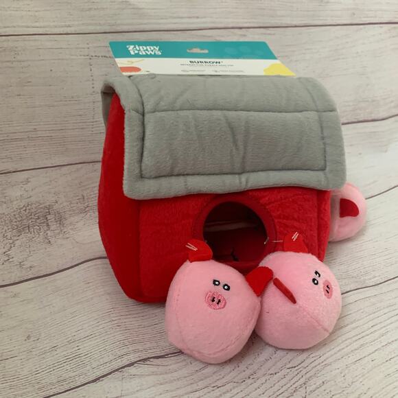 Zippy Paws Barn with Pigs Interactive Puzzle Dog Toy Farm Hide & Seek Squeaker - Picture 8 of 10